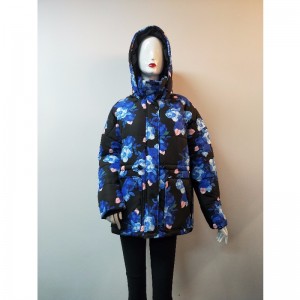 DAMES 'FLORAL PRINT PUFFER COAT RLWPC0006